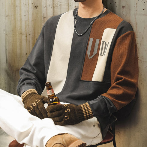 Bicolor Block Design Sweatshirt P1846